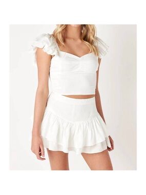 Cake For Dinner Taylor Ruffle Skirt White Small